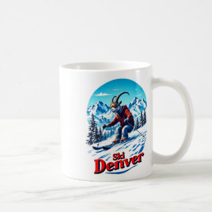 Skifahren Abenteuer Ziege in Denver Bergen Kaffeetasse
