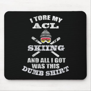 Skifahren ACL-Operations-Witz-Grafik für Winterspo Mousepad
