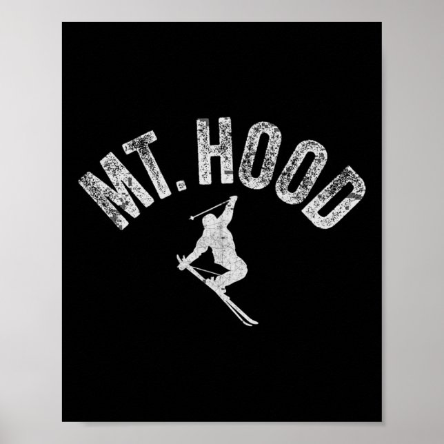 Skifahren am Mt Hood oder (Oregon) Cooler Mount Ho Poster (Vorne)