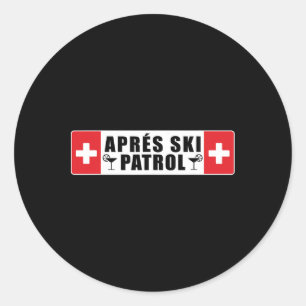 Skifahren Apres Ski Patrol Skier Wintersport Runder Aufkleber