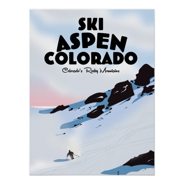 Skifahren Aspen Colorado Poster (Vorderseite)