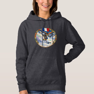 Skifahren Avoriaz, Frankreich, Skifahrerin Hoodie