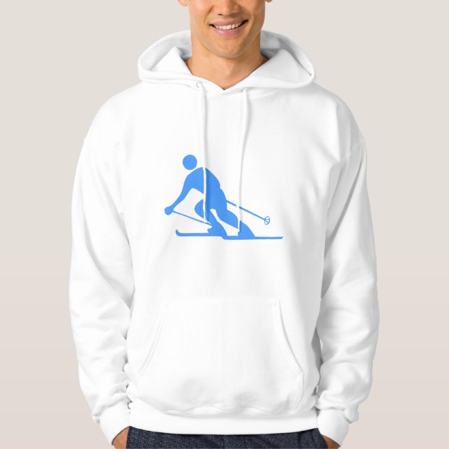 Skifahren - Baby Blue Hoodie (Vorderseite)