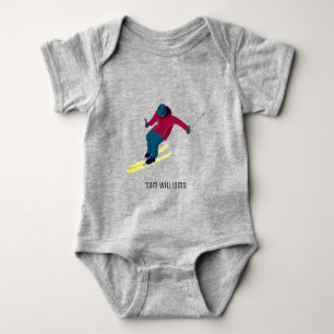Skifahren Baby Strampler
