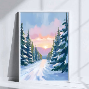 Skifahren bei Sonnenuntergang Winterberg-Ski-Gem Poster