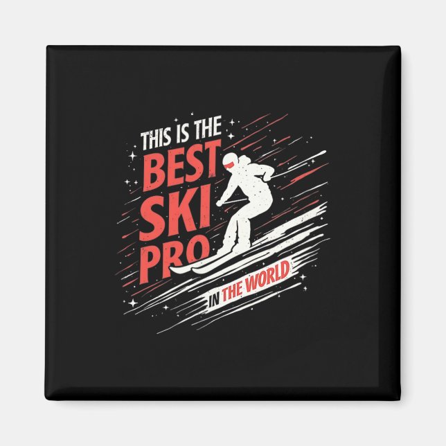 Skifahren Beruflicher Schneesport Magnet (Vorne)