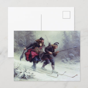 Skifahren Birchlegs überqueren den Berg Postkarte