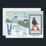 Skifahren Birthday Party Pisten Ski Snowboard Foto Einladung<br><div class="desc">Foto Skifahren Geburtstagsparty Pisten Ski Snowboard Schnee einladen. Zurück enthalten.</div>