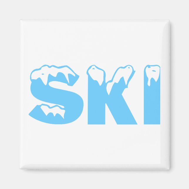 Skifahren (blau) magnet (Vorne)