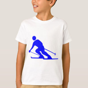 Skifahren - Blau T-Shirt