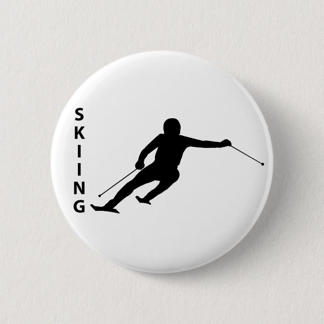 Skifahren Button (Vorderseite)