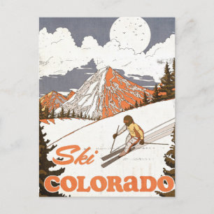 Skifahren Colorado Feiertagspostkarte