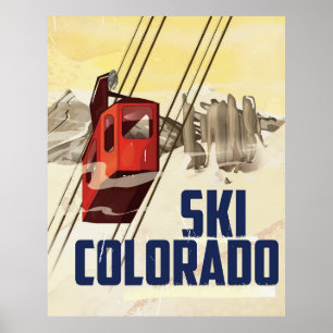 Skifahren! Colorado Vintage-Reiseposter Poster