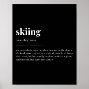 Skifahren Definition Wörterbuch Design Poster