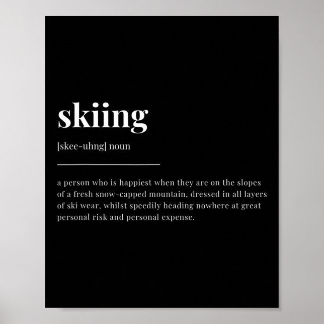 Skifahren Definition Wörterbuch Design  Poster (Vorne)
