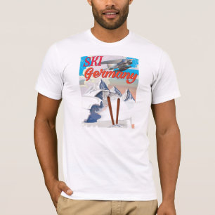 Skifahren Deutschland Vintage-Reiseposter T-Shirt