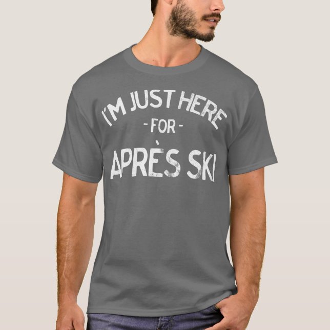 Skifahren direkt hier für Apres Ski Tshirt für Ski (Vorderseite)