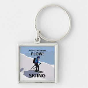Skifahren Einfach Mit Dem Fluss Gehen Skifahren Schlüsselanhänger