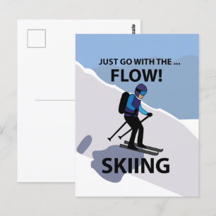 Skifahren Einfach Mit Dem Fluss Skifahren Postkarte