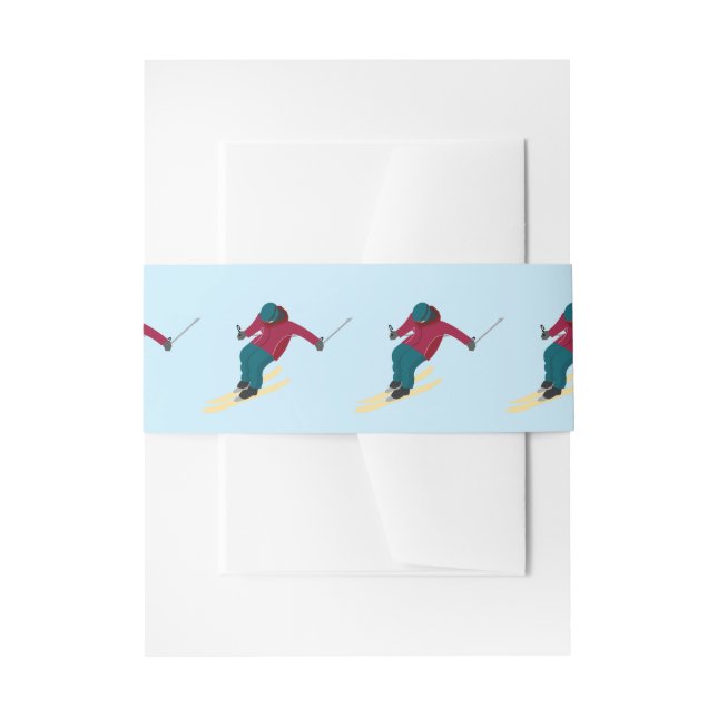 Skifahren Einladungsbanderole (Vorderseite Beispiel)