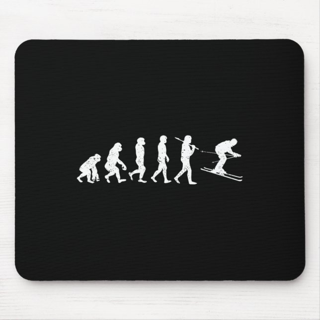 Skifahren Evolution Wintersport Downhill Skifahren Mousepad (Vorne)