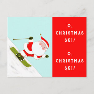 Skifahren Feiertagspostkarte