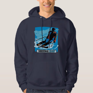 Skifahren-Felsen! Hoodie