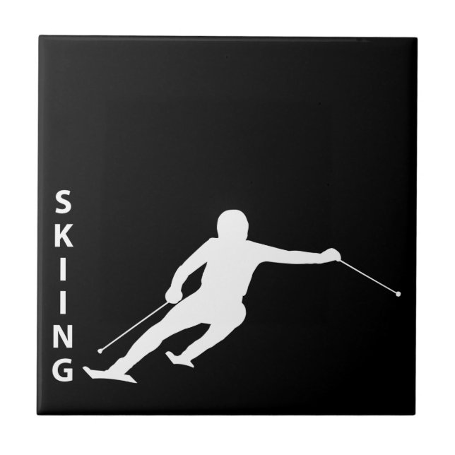 Skifahren Fliese (Vorderseite)