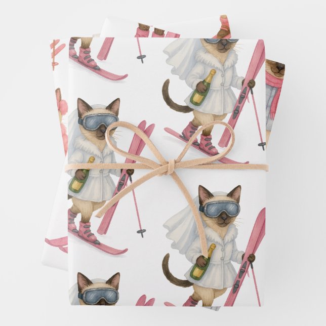 Skifahren für Bride am Hang Geschenkpapier Set (Beispiel)