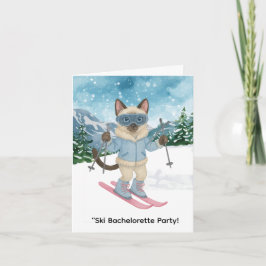 Skifahren für Bride auf Piste Junggeselinnen-Absch Einladung