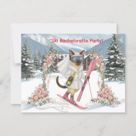 Skifahren für Bride auf Piste Junggeselinnen-Absch Postkarte