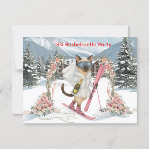 Skifahren für Bride auf Piste Junggeselinnen-Absch Postkarte