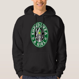 Skifahren für Frauen Shred Like A Girl Lustiger Te Hoodie