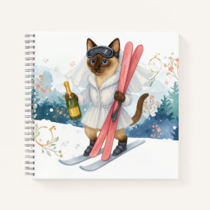 Skifahren für Junggesellinnenabschied Siamkatzenli Notizbuch