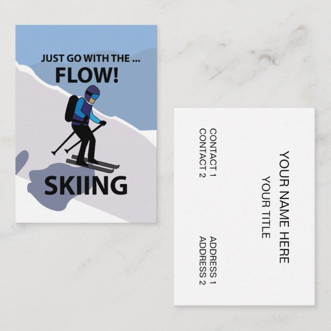 Skifahren geht einfach mit dem Flow Ski Visitenkarte (Vorne/Hinten)
