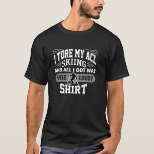 Skifahren gerissene ACL-Knieverletzung Design für T-Shirt