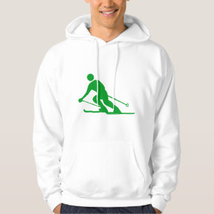 Skifahren - grünes Gras Hoodie