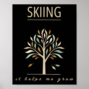 Skifahren hilft mir, farbenprächtige Bergbahnen zu Poster