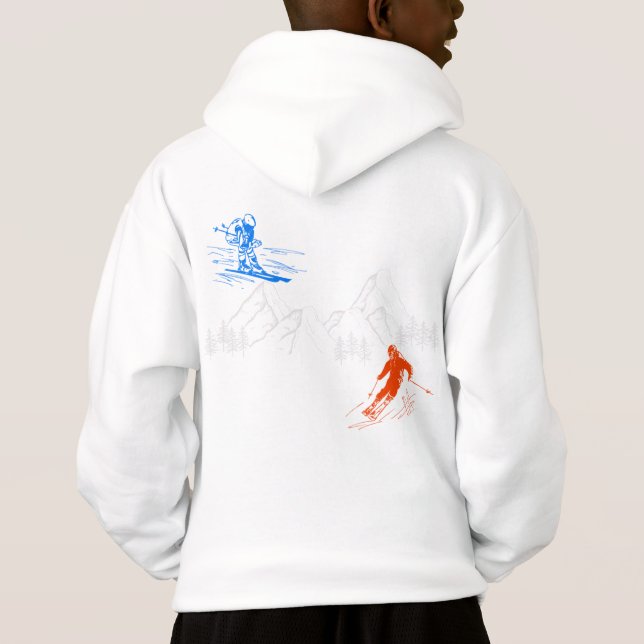 Skifahren Hoodie (Rückseite)