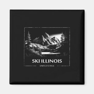 Skifahren Illinois Vereinigte Staaten Ski Skifahre Magnet