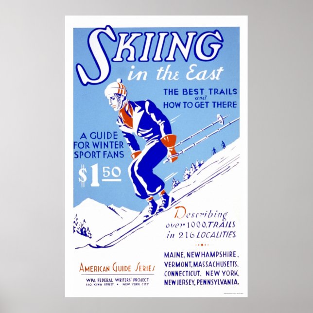 Skifahren im Osten 1939 WPA Poster (Vorne)