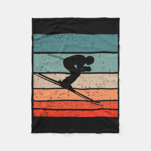 Skifahren im Retro-Stil Vintage Fleecedecke