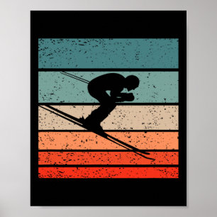 Skifahren im Retro-Stil Vintage  Poster