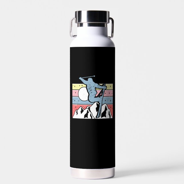 Skifahren im Retro Trinkflasche (Vorne)