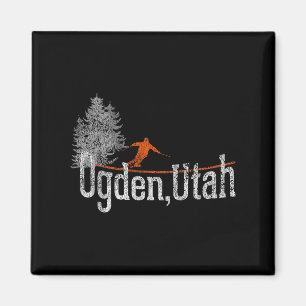 Skifahren im Stil der 1980er Jahre in Ogden Utah V Magnet