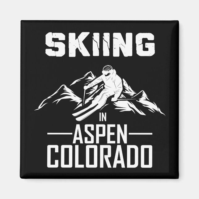 Skifahren in Aspen Colorado Magnet (Vorne)
