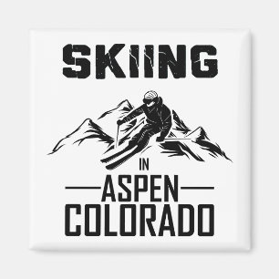 Skifahren in Aspen Colorado Magnet