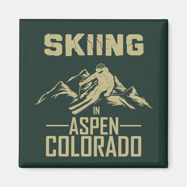Skifahren in Aspen Colorado Magnet (Vorne)