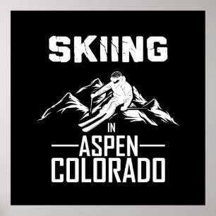 Skifahren in Aspen Colorado Poster