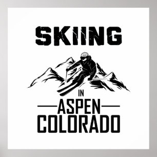 Skifahren in Aspen Colorado Poster